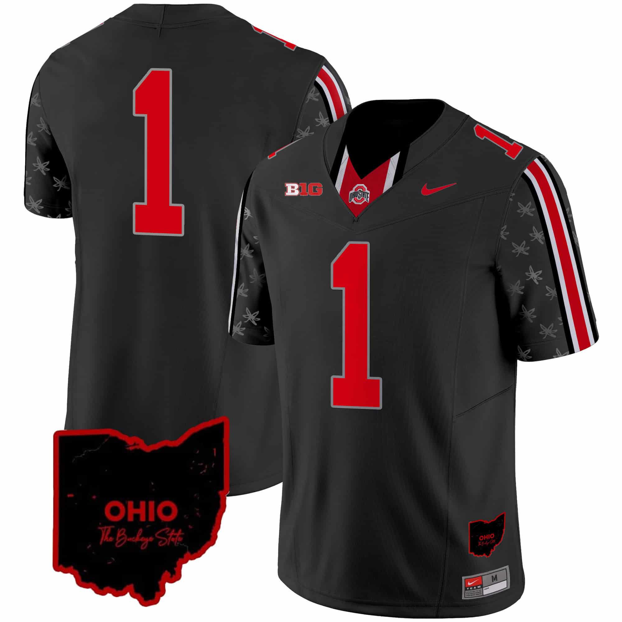 Men Ohio State Buckeyes #1 No Name Black 2024 Nike Home Patch Vapor Limited NCAA Jersey->indianapolis colts->NFL Jersey